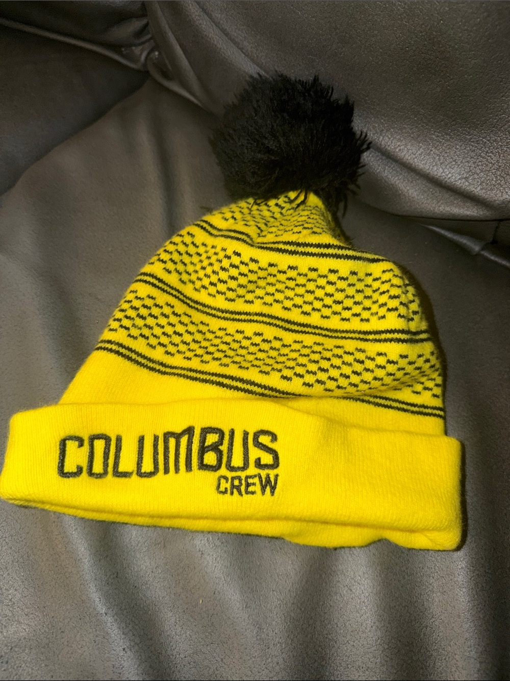 Columbus Crew Yellow Pom Beanie kids youth MLS nationwide warm hat